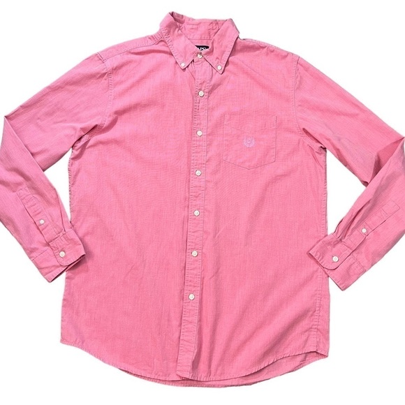 CHAPS Men’s Light Red Long Sleeve Button Down Shirt sz M - Picture 8 of 9